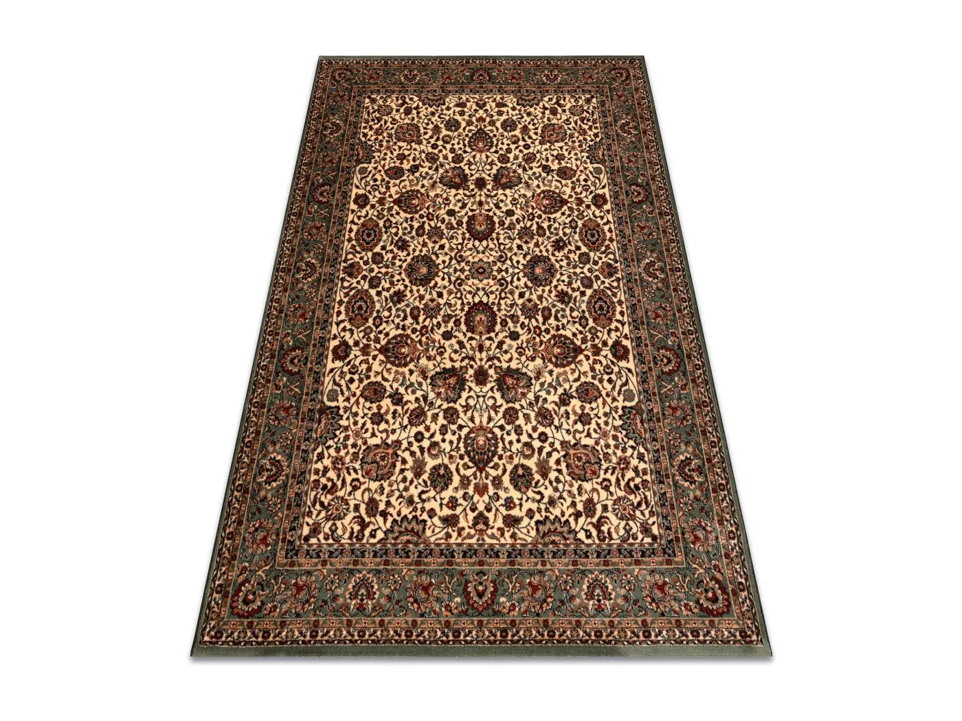 Wollteppich KASHQAI 4362 101 Ornament beige / grün 80x160 cm