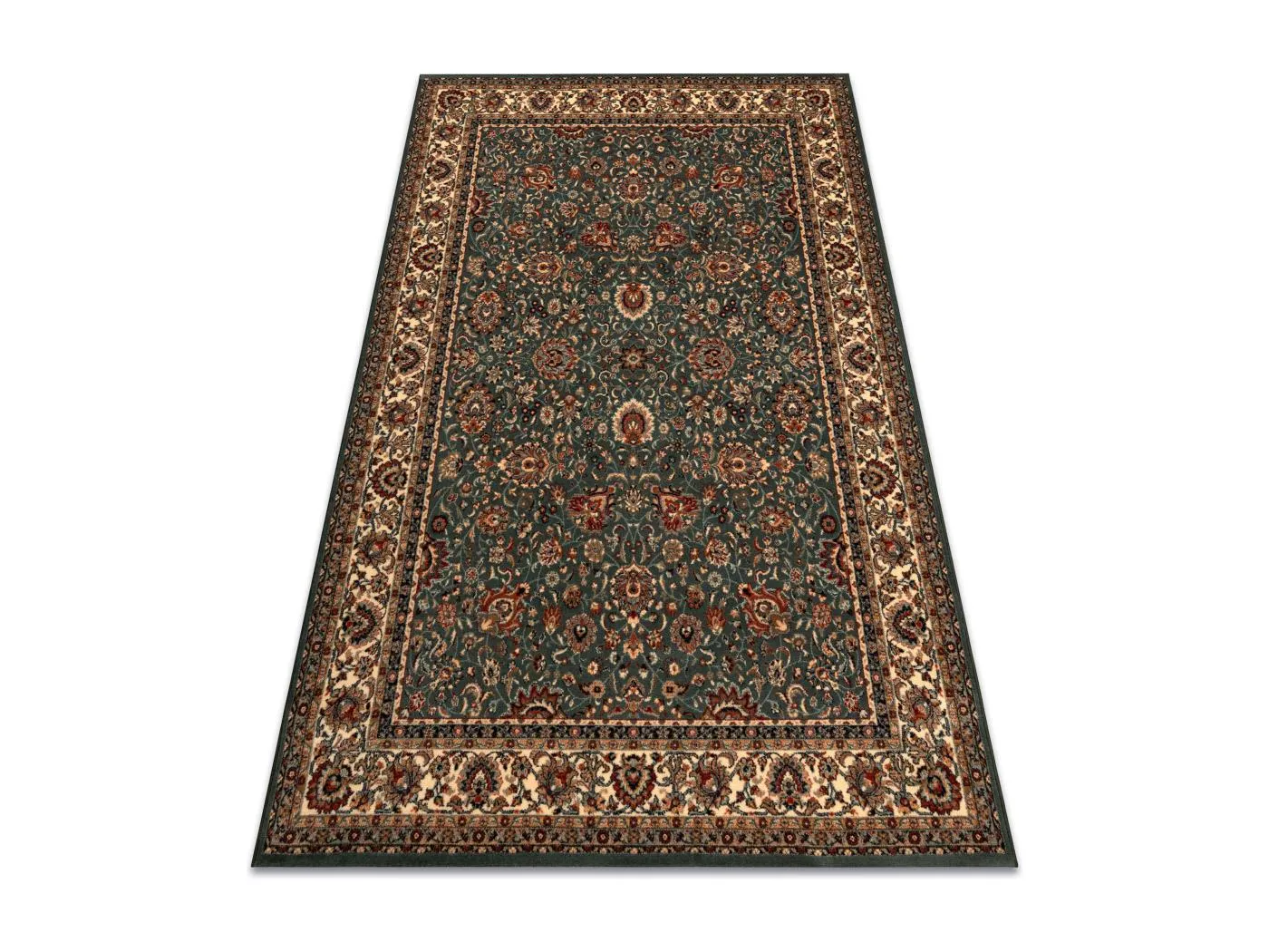 Wollteppich KASHQAI 4362 410 Ornament grün / beige 240x340 cm
