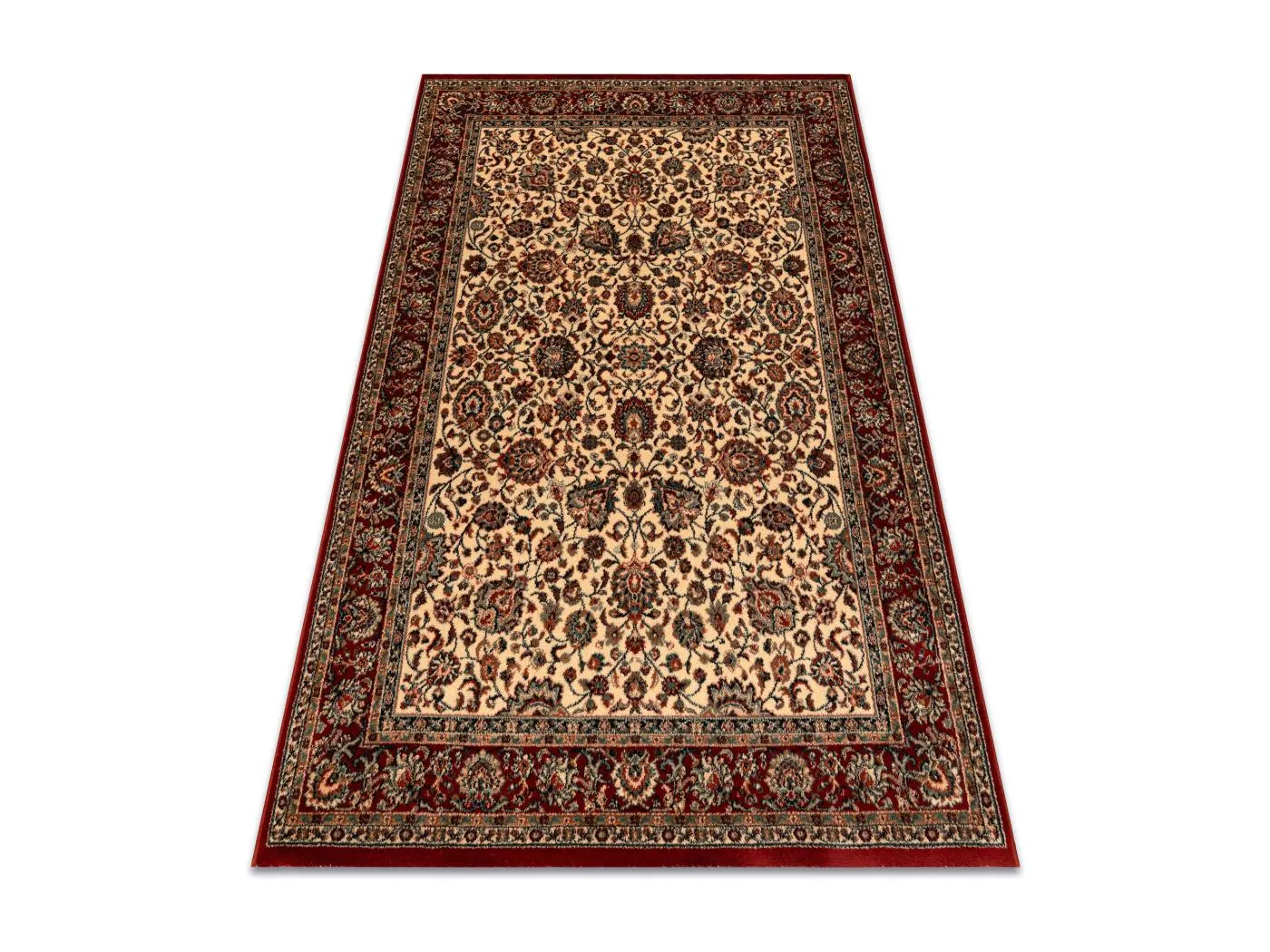 Wollteppich KASHQAI 4362 102 Ornament beige / rotwein 80x160 cm