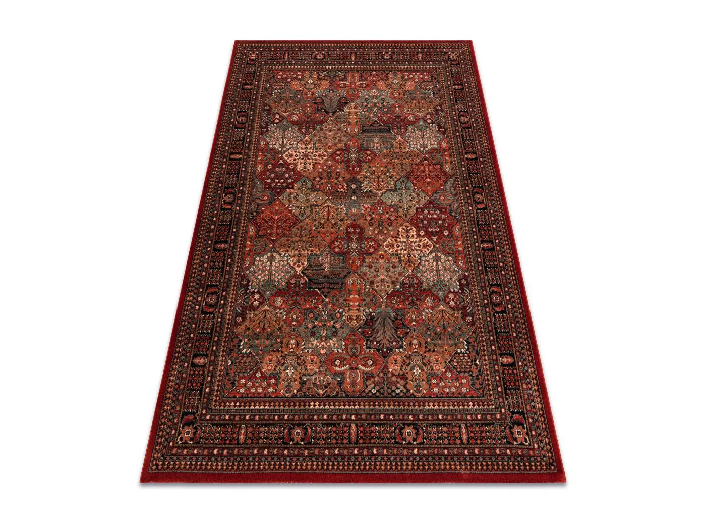 Wollteppich KASHQAI 4309 300 orientalisch, Rahmen rotwein  135x200 cm