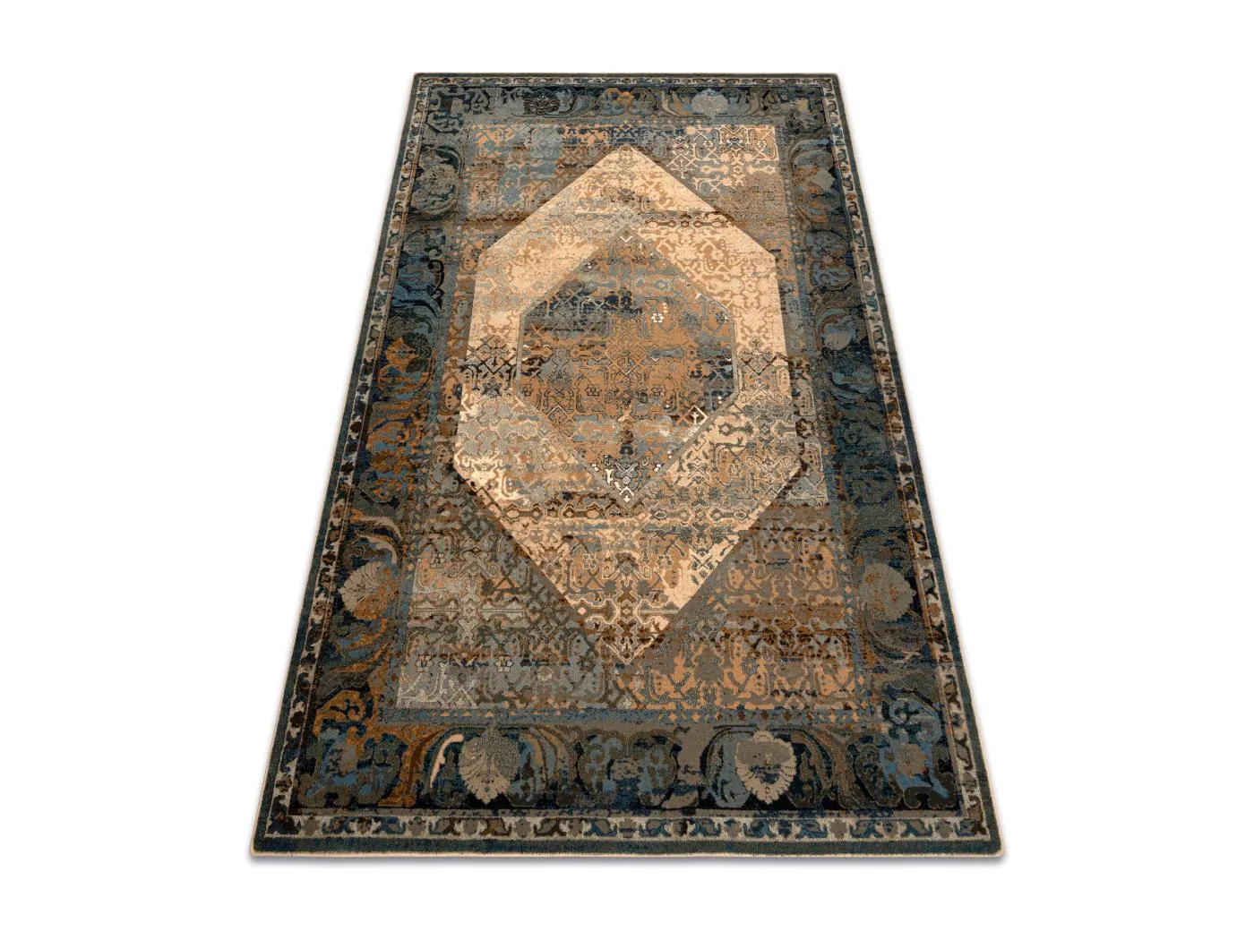 Wollteppich OMEGA Seneh Vintage cognac 235x350 cm