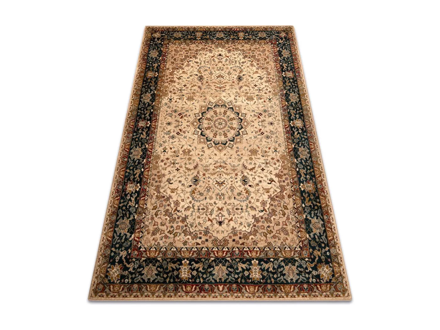 Wollteppich OMEGA Adagio Vintage, Rosette Smaragdfarbe 235x350 cm