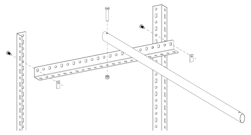 Kleiderstange für Garderobenregal Schraubsystem | BxT 130x60cm | Lichtgrau