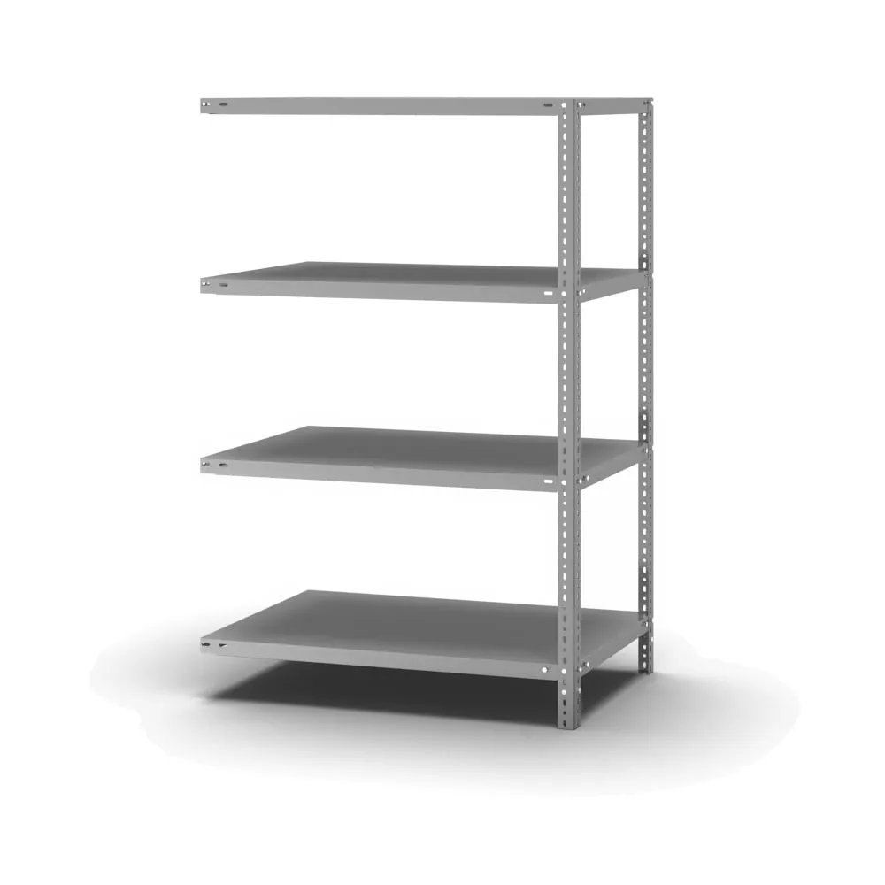 Edelstahl Fachbodenregal Schraubsystem | Anbauregal | HxBxT 150x100x60cm | 4 Ebenen | Fachlast 200kg | Edelstahl