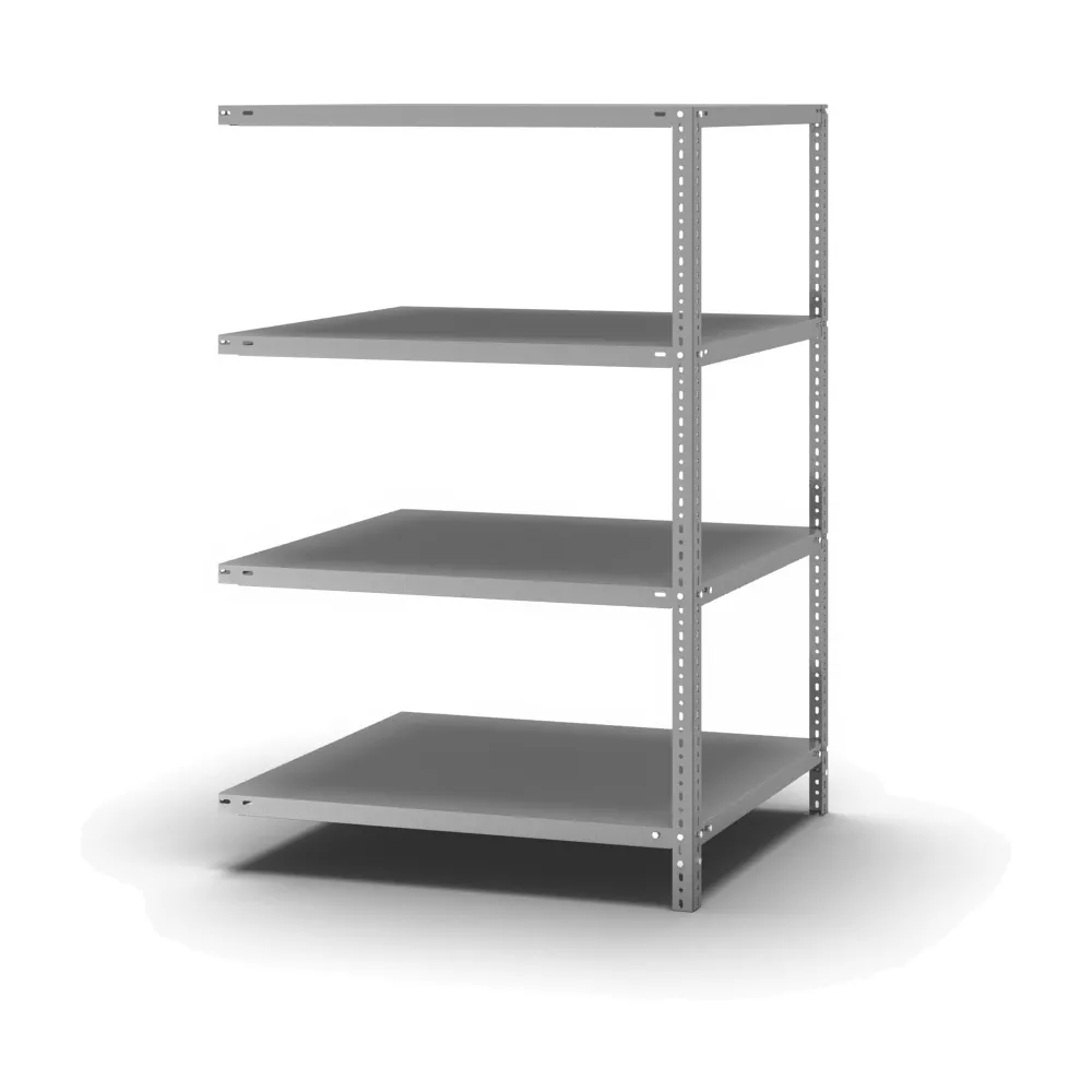 Edelstahl Fachbodenregal Schraubsystem | Anbauregal | HxBxT 150x100x80cm | 4 Ebenen | Fachlast 200kg | Edelstahl