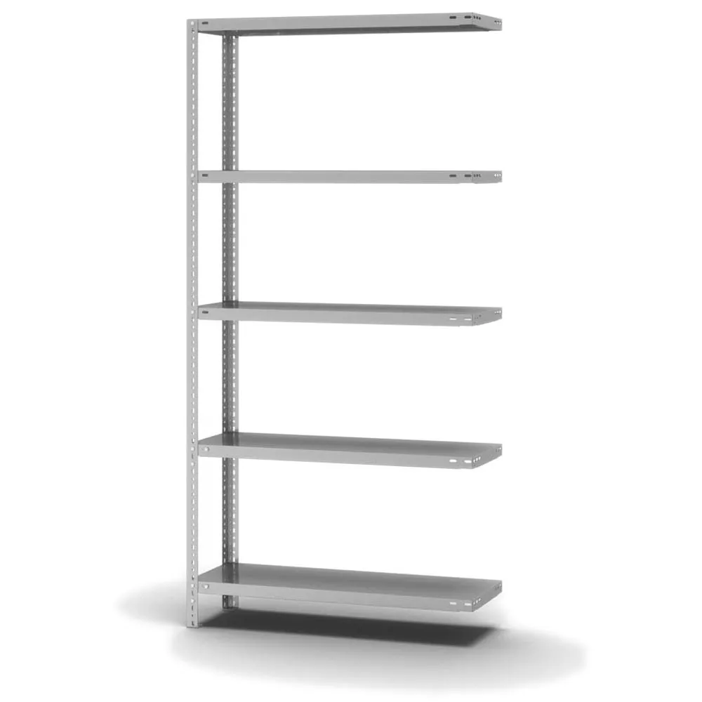 Edelstahl Fachbodenregal Schraubsystem | Anbauregal | HxBxT 200x100x30cm | 5 Ebenen | Fachlast 200kg | Edelstahl