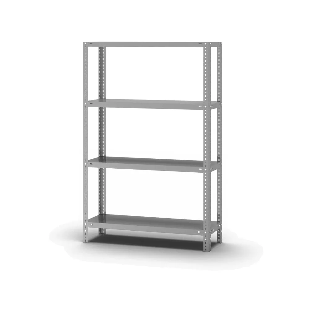 Edelstahl Fachbodenregal Schraubsystem | Grundregal | HxBxT 150x100x30cm | 4 Ebenen | Fachlast 200kg | Edelstahl