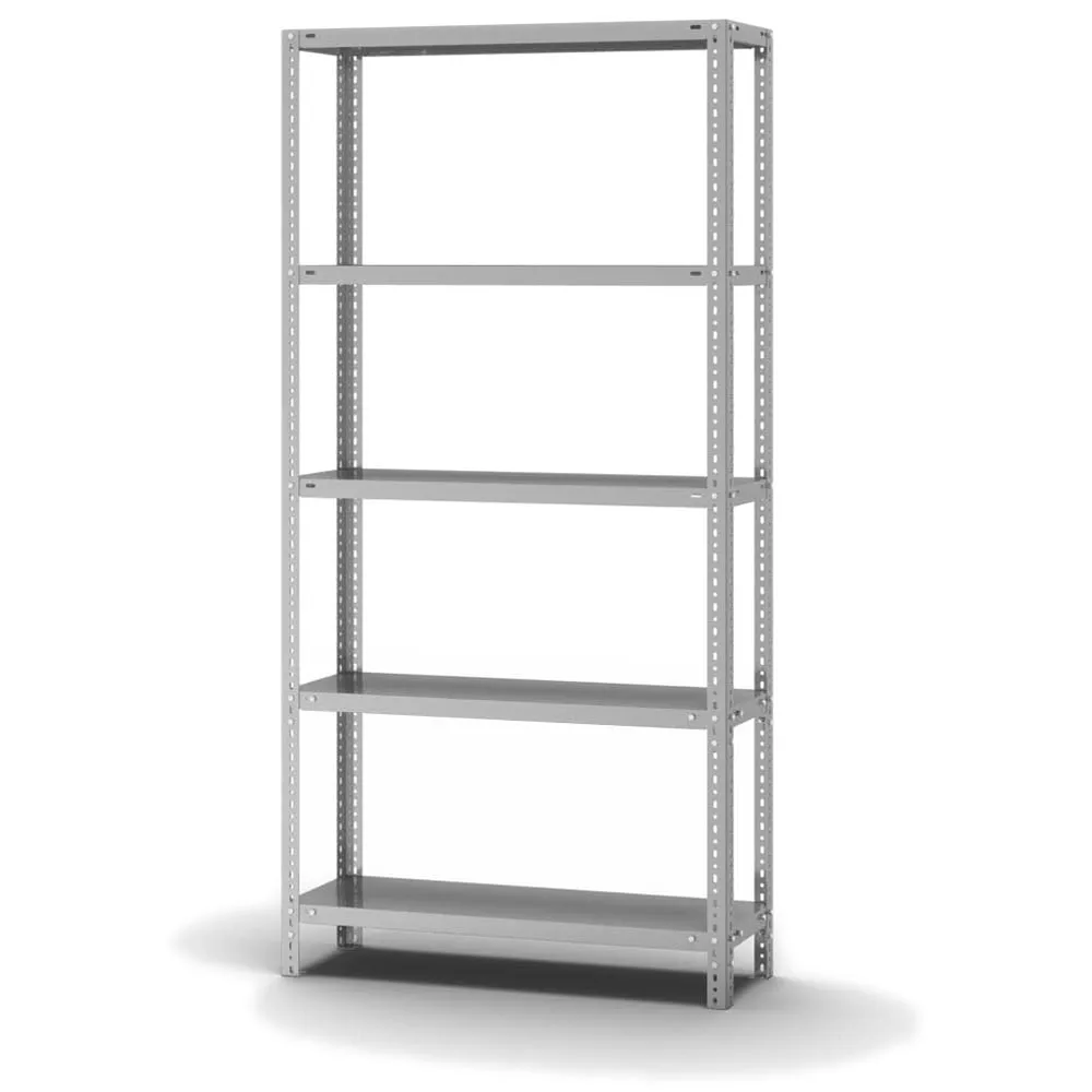 Edelstahl Fachbodenregal Schraubsystem | Grundregal | HxBxT 200x100x30cm | 5 Ebenen | Fachlast 200kg | Edelstahl