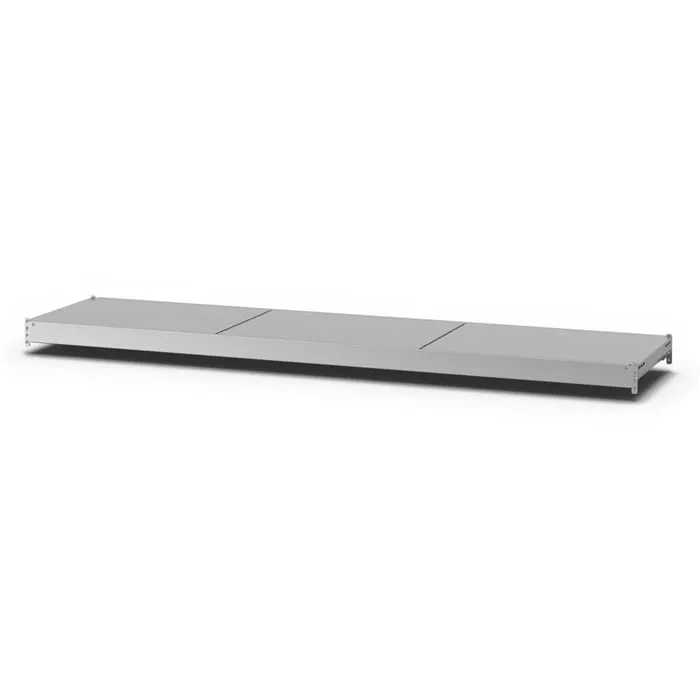 Zusatzebene für Weitspannregal Stecksystem T-Profil | BxT 225x40cm | Fachlast 350kg | Stahlplatten-Fachboden | Verzinkt